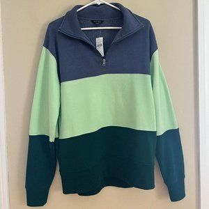 AE Studio color block quarter zip, size small